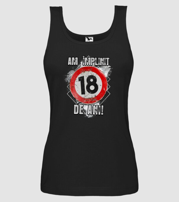 Am împlinit 18 de ani! model negru pe tricou
