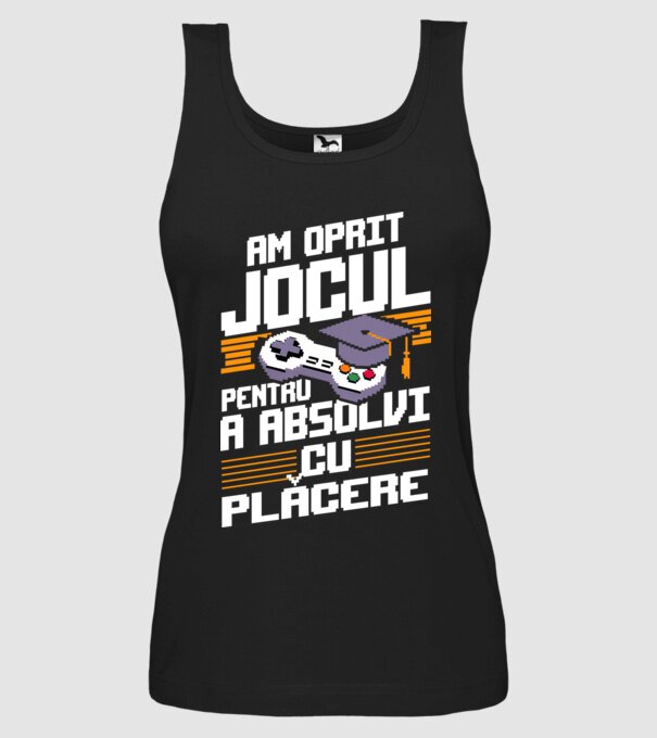 Am oprit jocul absolvent negru model negru pe tricou