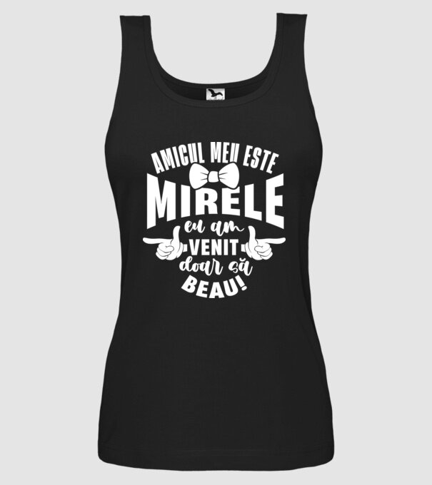 Amicul meu este mirele model negru pe tricou