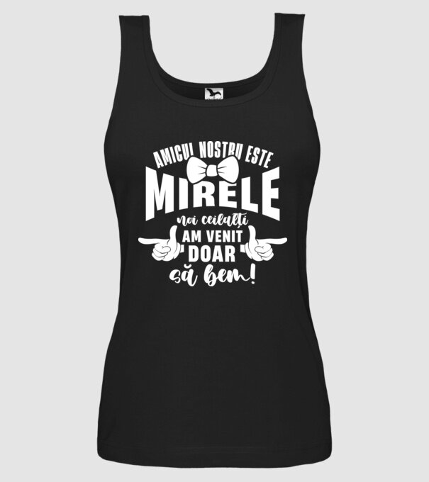 Amicul nostru este mirele model negru pe tricou