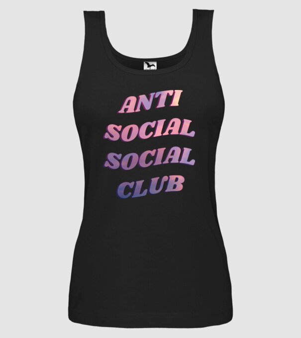 Anti social social club pink model negru pe tricou