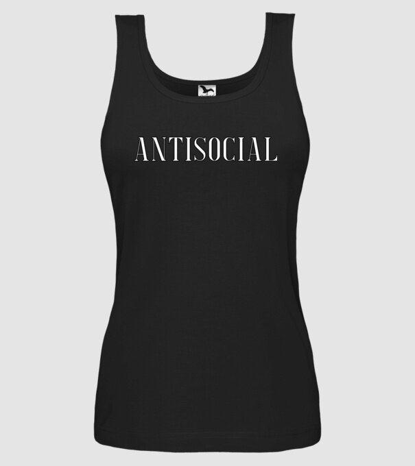 Antisocial model negru pe tricou