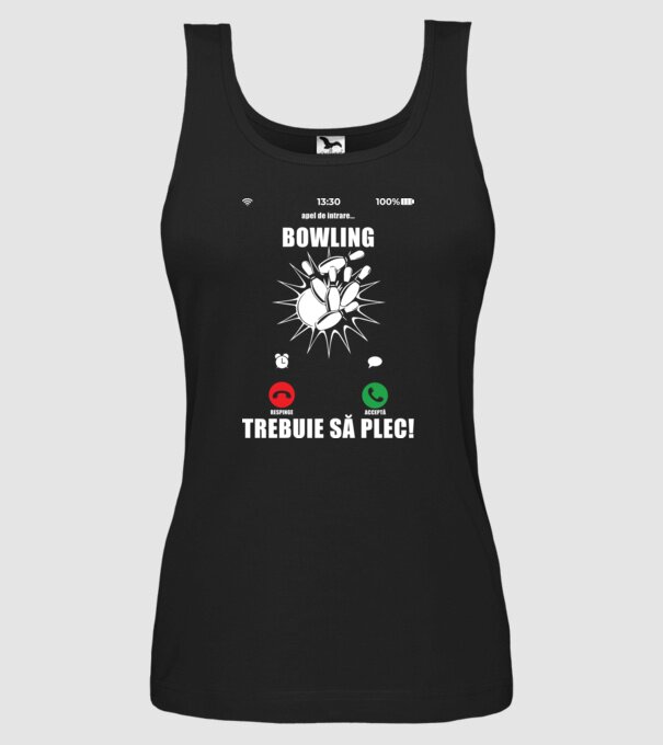 apel de intrare - bowling - respinge - acceptă - TREBUIE SĂ PLEC! model negru pe tricou