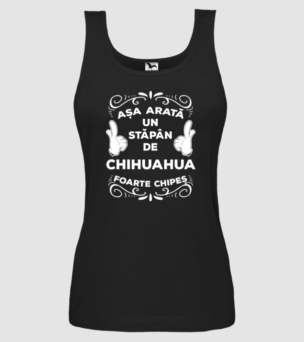 Așa arată un stăpân de Chihuahua foarte chipeș model negru pe tricou