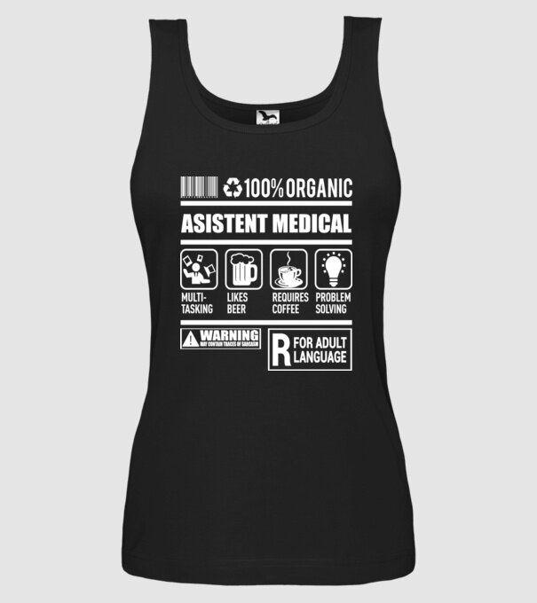 ASISTENT MEDICAL model negru pe tricou