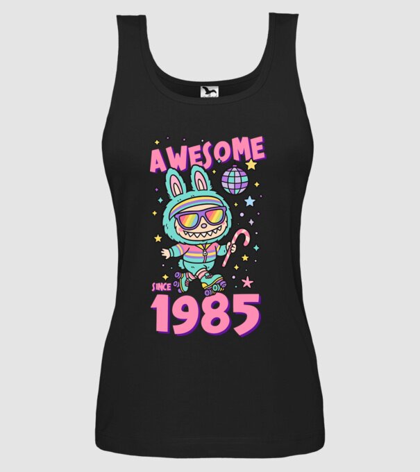 Awesome since 1985 - Labubu model negru pe tricou