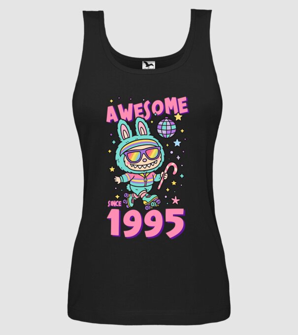 Awesome since 1995 - Labubu model negru pe tricou