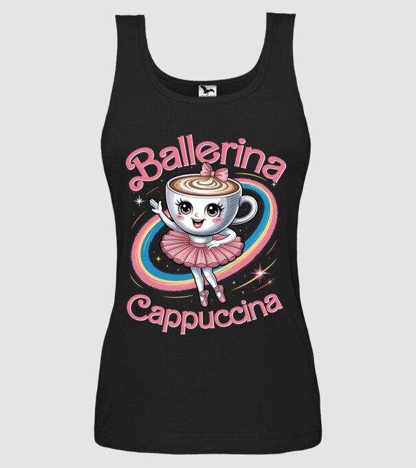 Ballerina Cappuccina model negru pe tricou