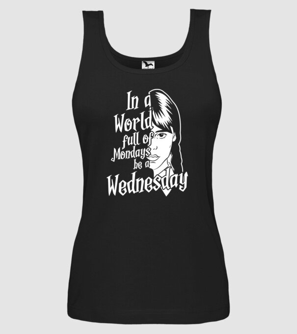 Be a Wednesday model negru pe tricou