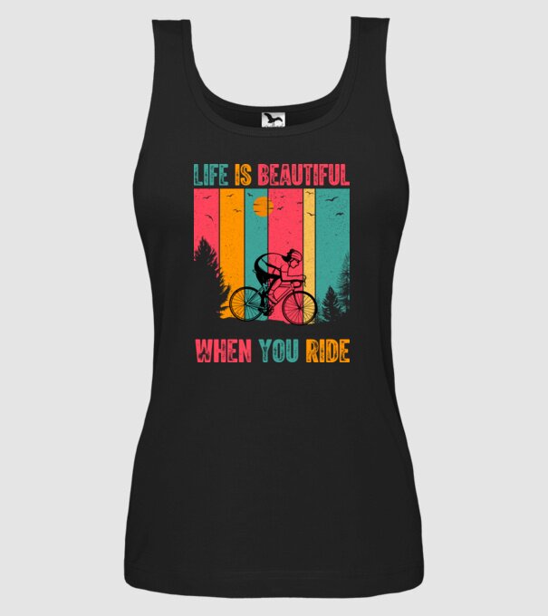 Beautiful ride model negru pe tricou