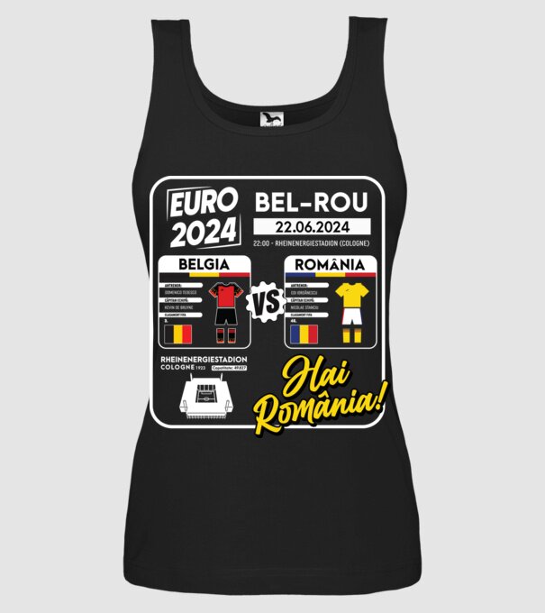 BEL-ROM euro 2024 calendar  model negru pe tricou