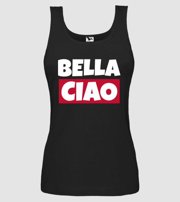 bella ciao logo model negru pe tricou