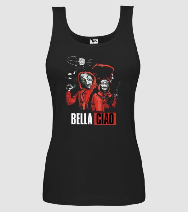 bella ciao money heist model negru pe tricou
