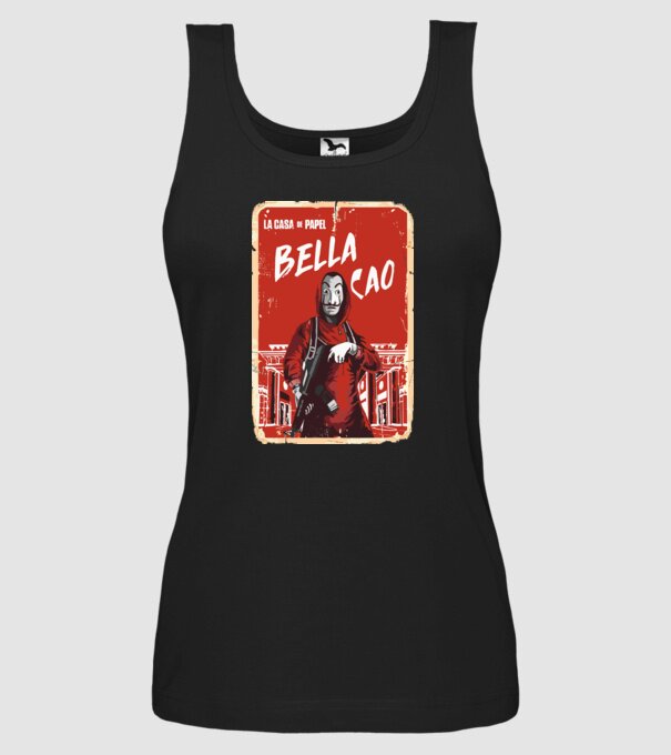 bella ciao poster retro model negru pe tricou
