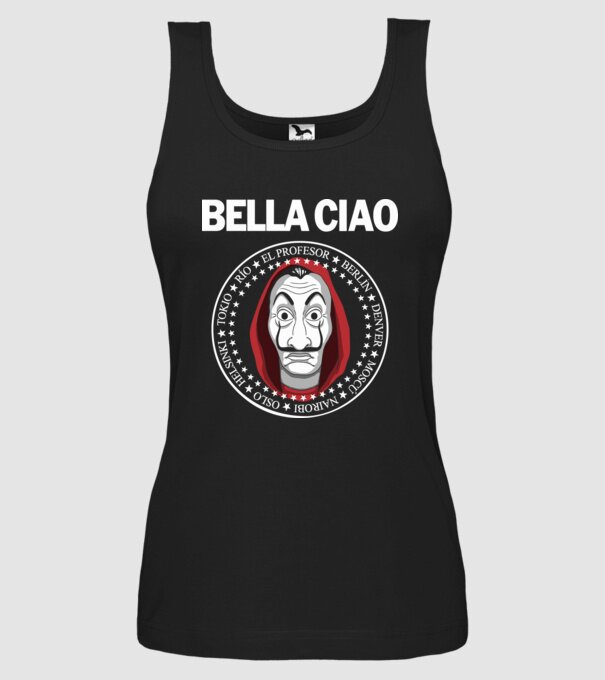 bella ciao stroke white model negru pe tricou