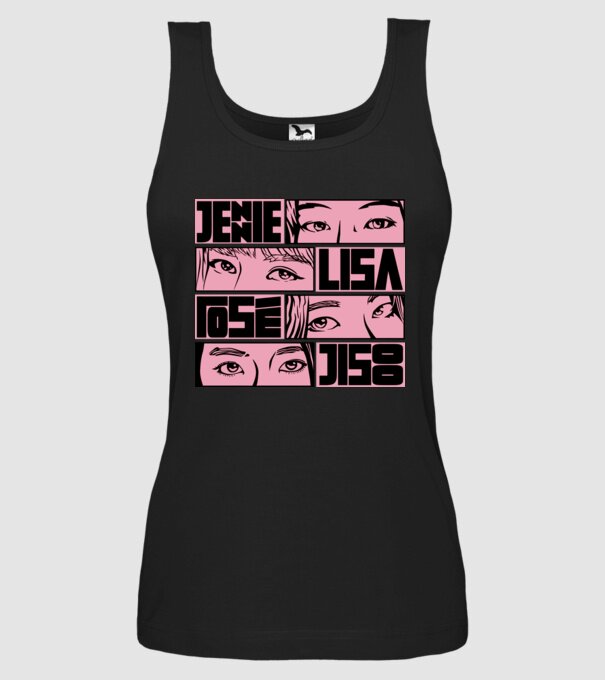 BlackPink manga model negru pe tricou