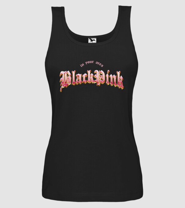 BLACPINK in your area model negru pe tricou