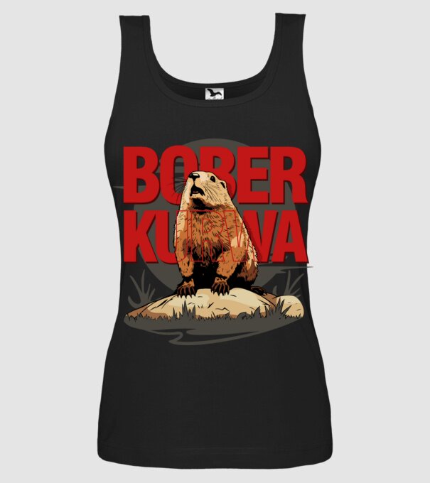 BOBER model negru pe tricou