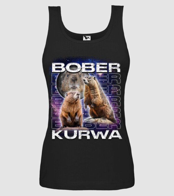 Bóber Kurwa universe model negru pe tricou