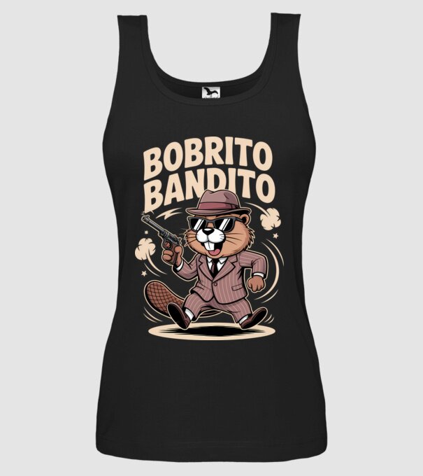 Bobrito Bandito model negru pe tricou