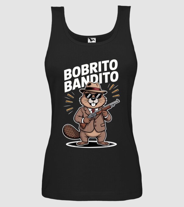 Bobrito Bandito model negru pe tricou