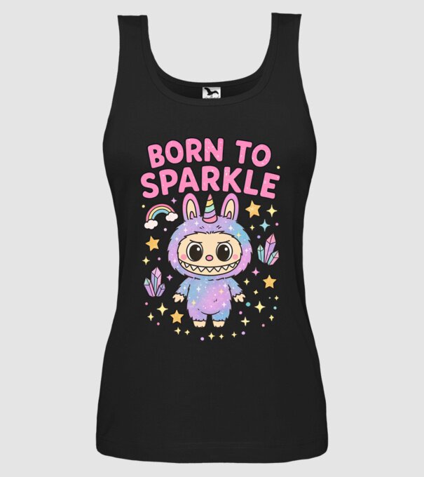 Born to sparkle model negru pe tricou