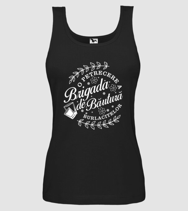 Brigada de băutură model negru pe tricou