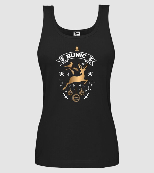 bunic christmas model negru pe tricou