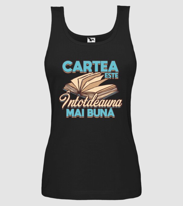 Cartea este ÎNTOTDEAUNA mai bună D7556260-01 model negru pe tricou
