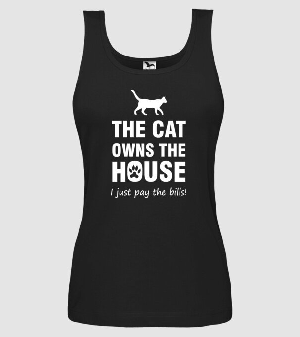 cat own model negru pe tricou