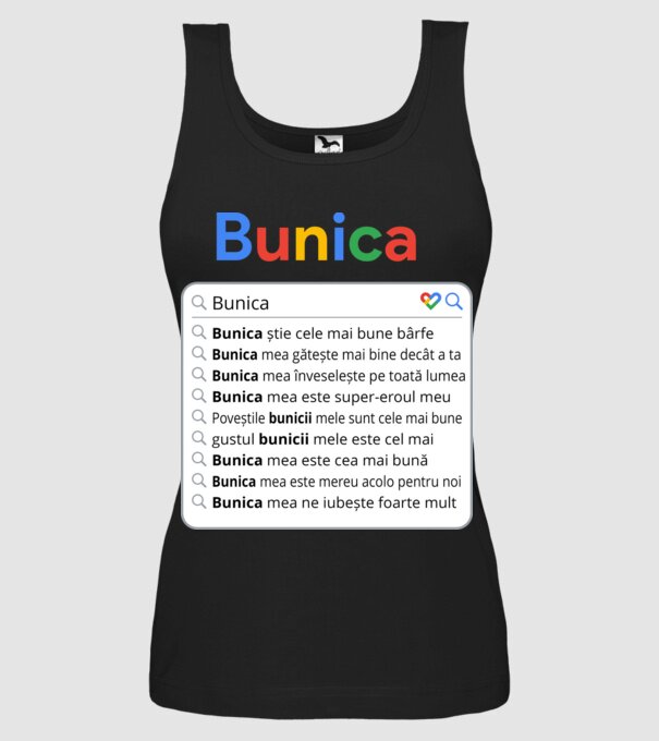 căutare Google Bunica model negru pe tricou