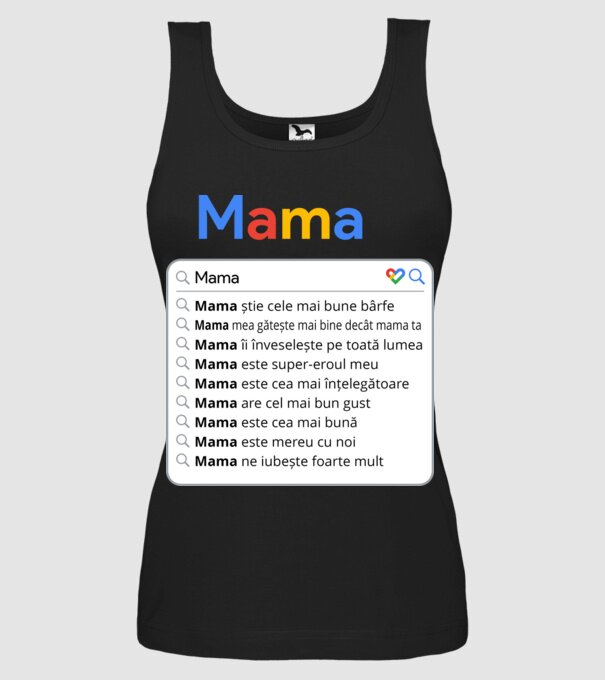 căutare Google Mama model negru pe tricou