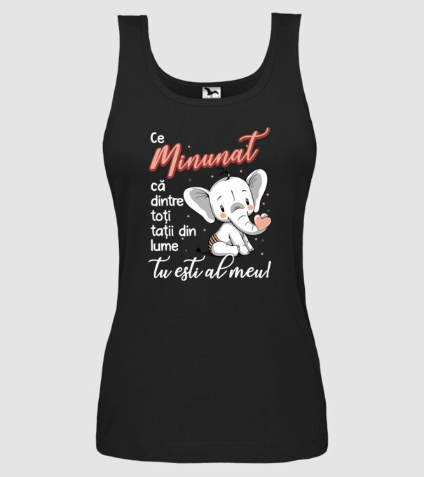 Ce minunat că dintre toți tații din lume, tu ești al meu! model negru pe tricou