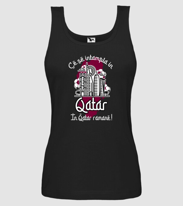 Ce se întâmplă în Katar model negru pe tricou
