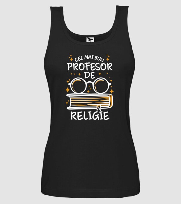 Cel mai bun profesor de religie model negru pe tricou