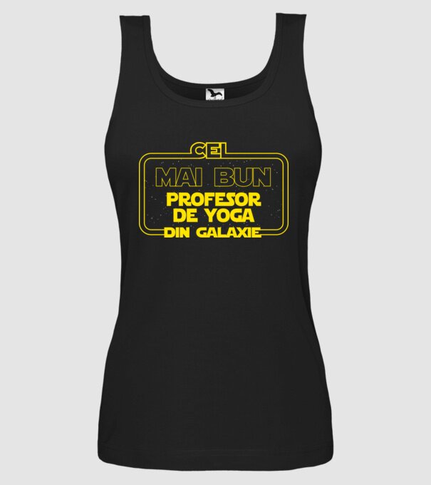 cel mai bun profesor de yoga din galaxie model negru pe tricou