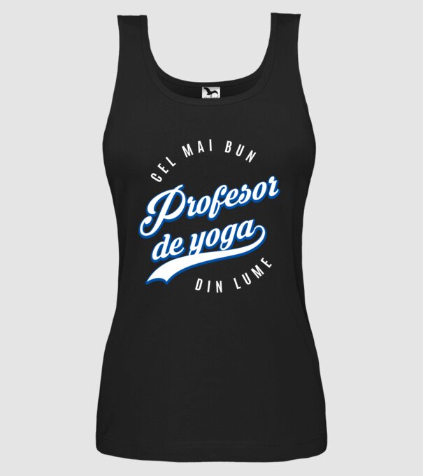 cel mai bun profesor de yoga din lume model negru pe tricou
