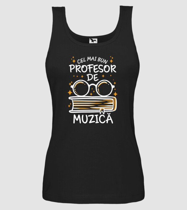 Cel mai bun profesor muzică model negru pe tricou