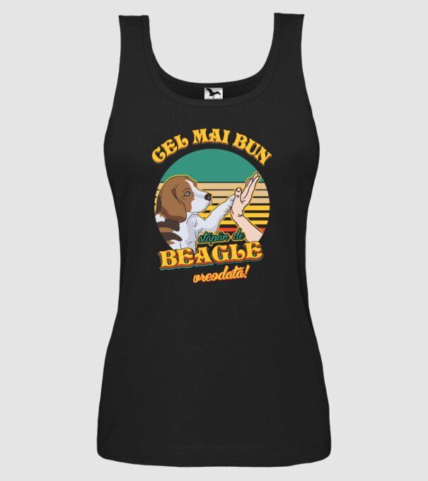 Cel mai bun stăpân de beagle vreodată! model negru pe tricou