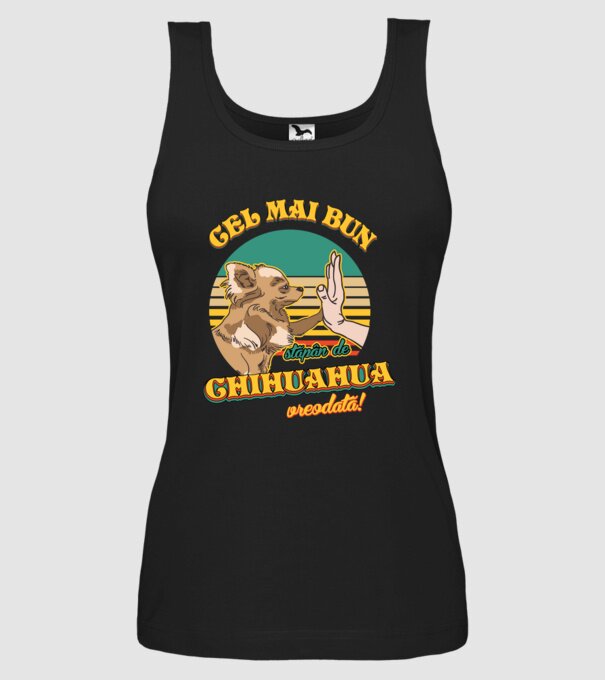 Cel mai bun stăpân de Chihuahua vreodată! model negru pe tricou
