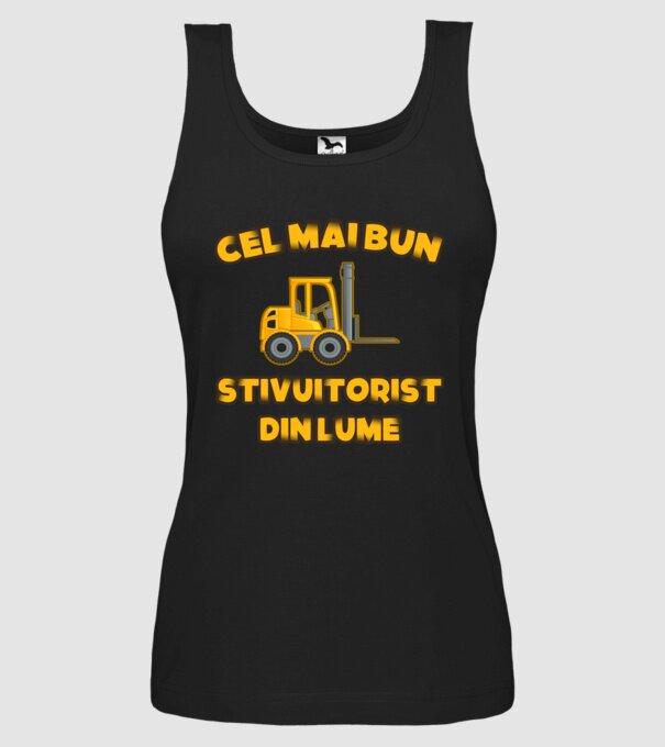 Cel mai bun Stivuitorist din lume model negru pe tricou