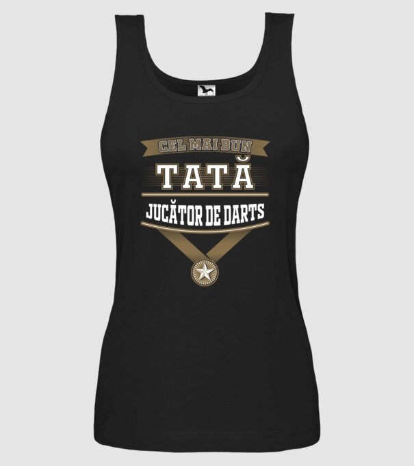 Cel mai bun tată jucător de darts model negru pe tricou