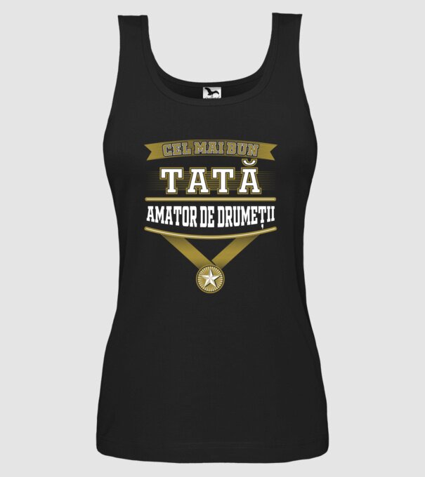 Cel mai bun tată amator de drumeții model negru pe tricou