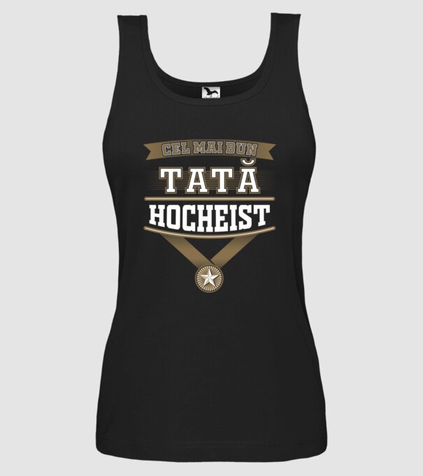 Cel mai bun tată hocheist model negru pe tricou