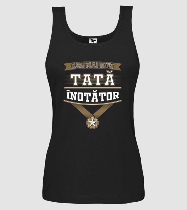 Cel mai bun tată înotător model negru pe tricou