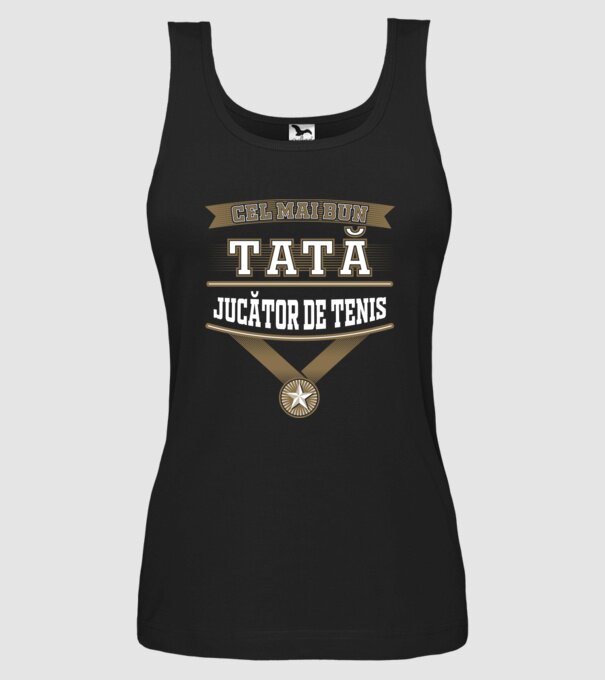 Cel mai bun tată jucător de tenis model negru pe tricou