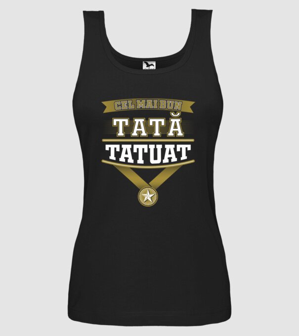 Cel mai bun tată tatuat model negru pe tricou