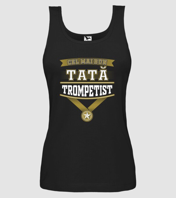 Cel mai bun tată trompetist model negru pe tricou
