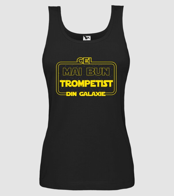 Cel mai bun trompetist din galaxie model negru pe tricou