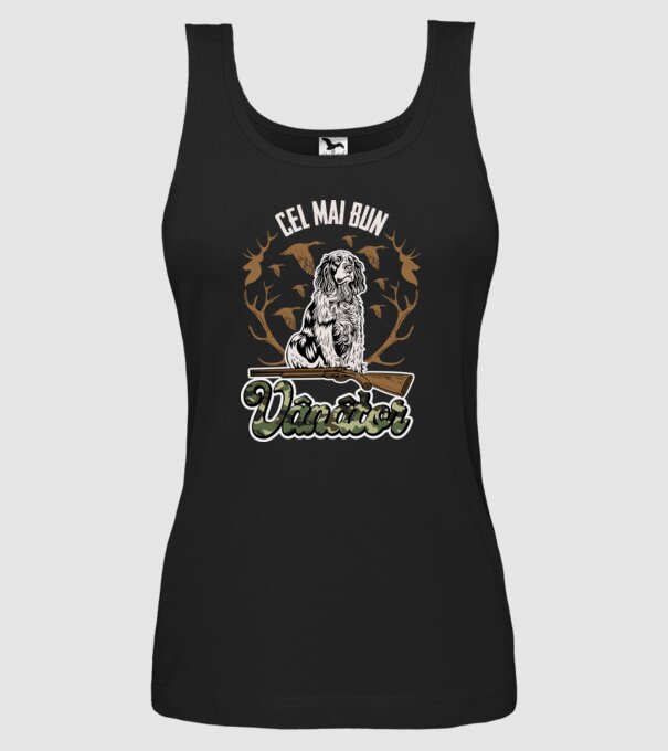 Cel mai bun vânător model negru pe tricou